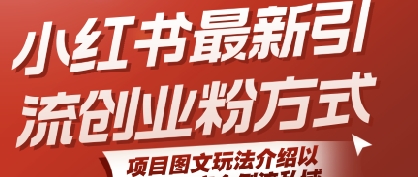 小红书最新引流创业粉方式，项目图文玩法介绍以及如何安全倒流私域-大叔网创联盟