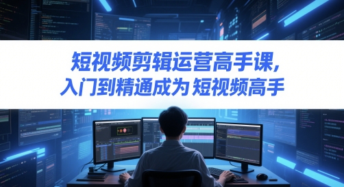 短视频剪辑运营高手课，入门到精通成为短视频高手-大叔网创联盟
