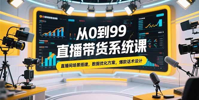 （15362期）从0到99直播带货系统课，直播间场景搭建，数据优化方案，爆款话术设计-大叔网创联盟