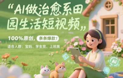 AI做治愈系田园生活短视频，100%原创，条条爆款，无脑矩阵， 适合小白-大叔网创联盟