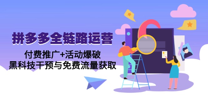 （14789期）拼多多全链路运营5月课：付费推广+活动爆破，黑科技干预与免费流量获取-大叔网创联盟