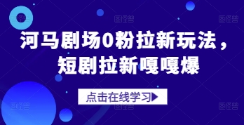 河马剧场0粉拉新玩法，短剧拉新嘎嘎爆-大叔网创联盟