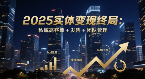 2025实体变现终局：私域高客单+发售+团队管理-大叔网创联盟