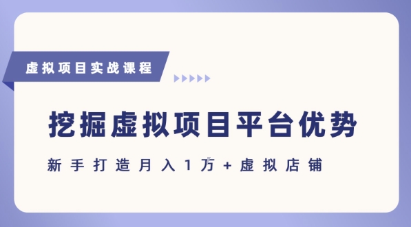 抓住虚拟项目各平台优势，新手轻松月入1W+(给出具体建议)-大叔网创联盟