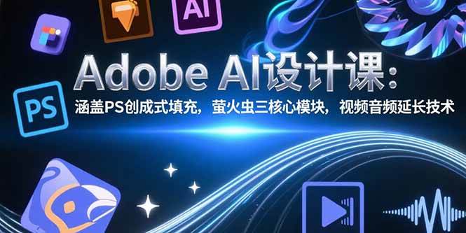 （15469期）Adobe AI设计课：涵盖PS创成式填充，萤火虫三核心模块，视频音频延长技术-大叔网创联盟