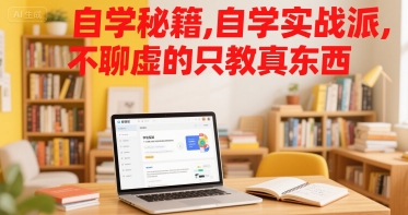 自学秘籍，自学实战派，不聊虚的只教真东西-大叔网创联盟