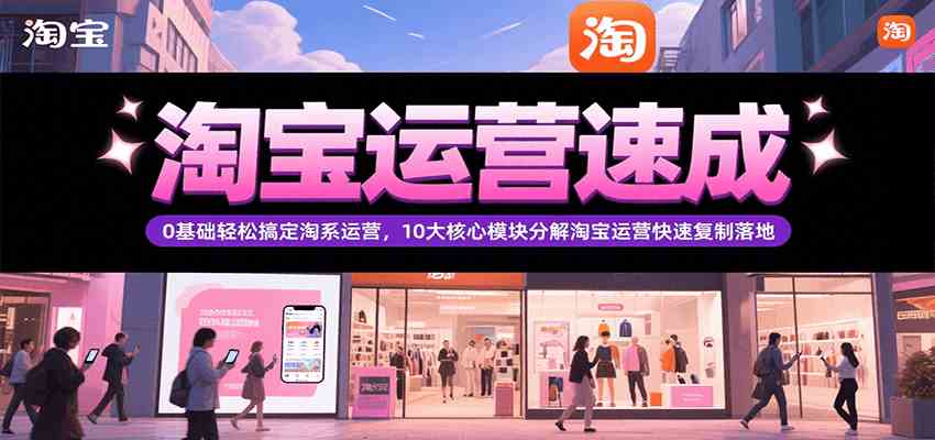 淘宝运营速成，0基础轻松搞定网店运营，10大核心模块分解快速复制落地（更新）-大叔网创联盟