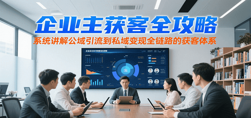 企业主获客全攻略，系统讲解公域引流到私域变现全链路的获客体系-大叔网创联盟