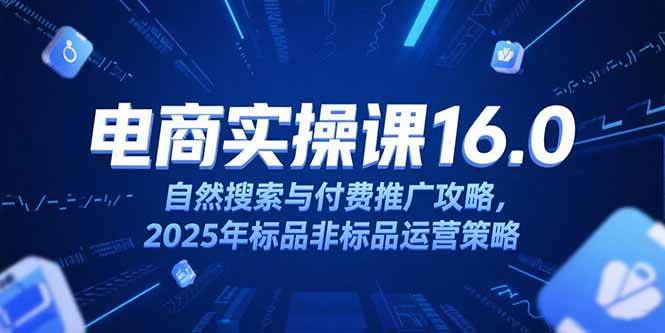 图片[1]-（15262期）淘宝电商运营课16.0，自然搜索与付费推广攻略，2025年标品非标品运营策略-大叔网创联盟