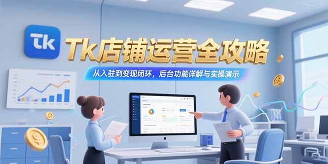 （15345期）Tk店铺运营全攻略，从入驻到变现闭环，后台功能详解与实操演示-大叔网创联盟