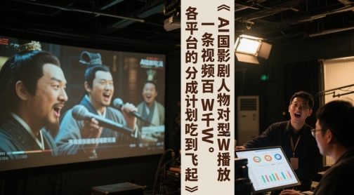 AI三国影视剧人物对口型唱歌玩法，一条视频百W千W播放，各平台的分成计划吃到飞起-大叔网创联盟