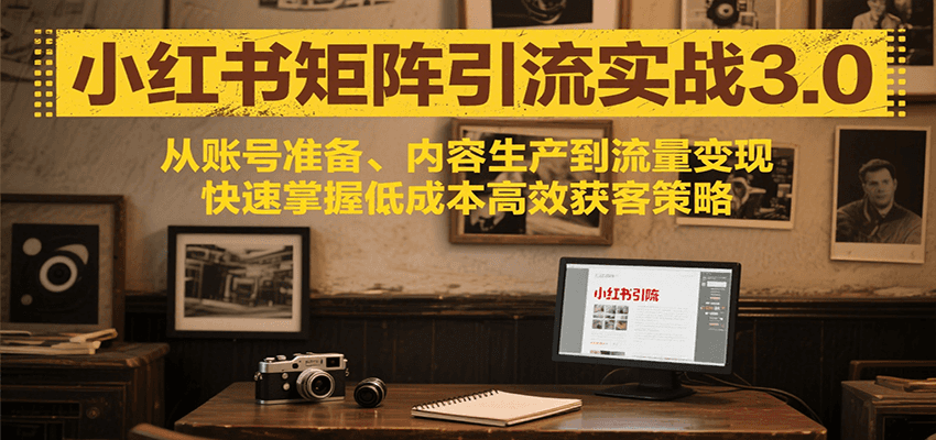 小红书矩阵引流3.0，从账号准备、内容生产到流量变现，快速掌握低成本高效获客策略-大叔网创联盟