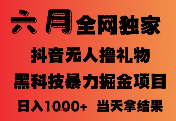 25年6月抖音无人直播最新暴力撸音浪掘金，小白可做，可批量矩阵放大，长期稳定日入1k+【揭秘】-大叔网创联盟