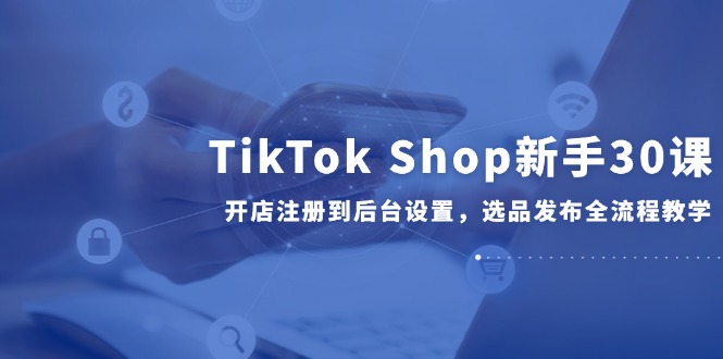 （14960期）TikTok Shop新手30课，开店注册到后台设置，选品发布全流程教学-大叔网创联盟