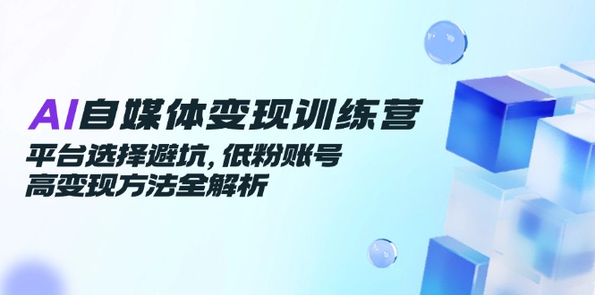 （14966期）AI自媒体变现训练营，平台选择避坑，低粉账号高变现方法全解析-大叔网创联盟