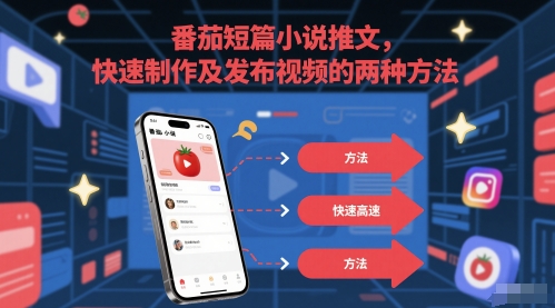 番茄短篇小说推文，快速制作及发布视频的两种方法-大叔网创联盟