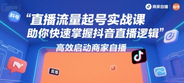 直播流量起号实战课，助你快速掌握抖音直播逻辑，高效启动商家自播-大叔网创联盟