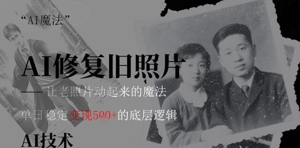 AI 魔法：让泛黄旧照变成朋友圈爆款视频，私域转化率提升50%，单日变现5张-大叔网创联盟