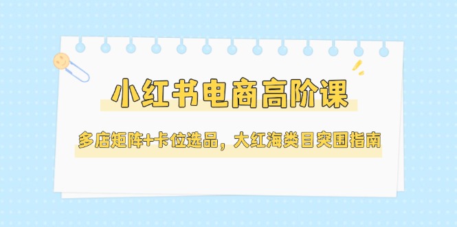 （14940期）小红书电商高阶课，多店矩阵+卡位选品，大红海类目突围指南（更新5月）-大叔网创联盟