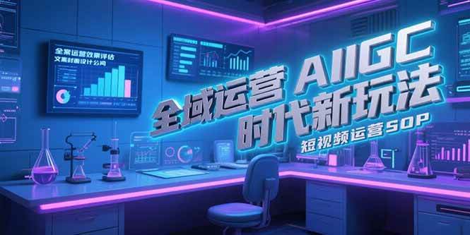 （15327期）全域运营AIGC时代新玩法，文案封面设计公式，短视频运营SOP-大叔网创联盟