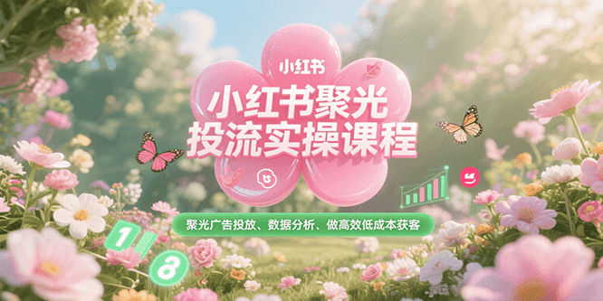 小红书聚光投流实操课程，聚光广告投放、数据分析、做高效低成本获客-大叔网创联盟