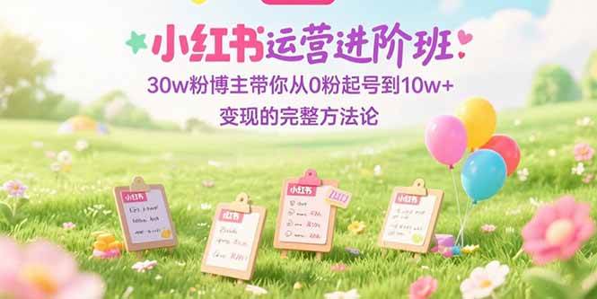 （15318期）小红书运营进阶班：30w粉博主带你从0粉起号到10w+变现的完整方法论-大叔网创联盟