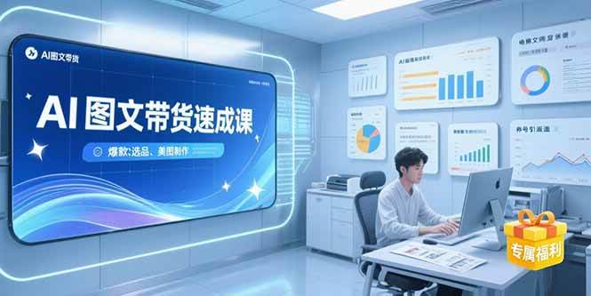 （15416期）AI图文带货速成课，养号引流秘籍，爆款选品策略，美图制作全流程-大叔网创联盟