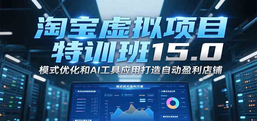 淘宝虚拟项目特训班15.0，模式优化和AI工具应用打造自动盈利店铺-大叔网创联盟