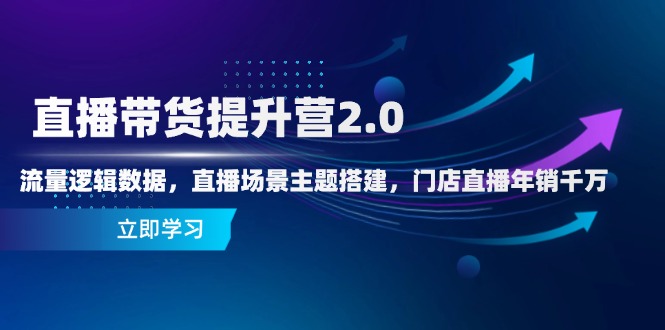 （14694期）直播带货提升营2.0：流量逻辑数据，直播场景主题搭建，门店直播年销千万-大叔网创联盟
