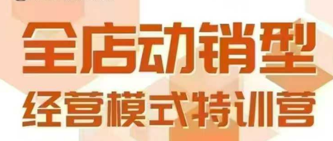 全店动销型经营模式，6月25-26日广州线下课，掌握全店动销模型和全流程方法论-大叔网创联盟