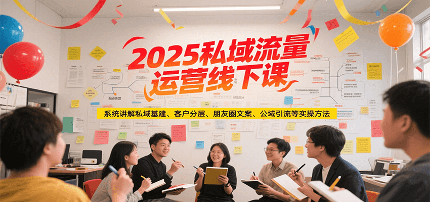 2025私域流量运营线下课，系统讲解私域基建/客户分层/朋友圈文案/公域引流等实操方法-大叔网创联盟