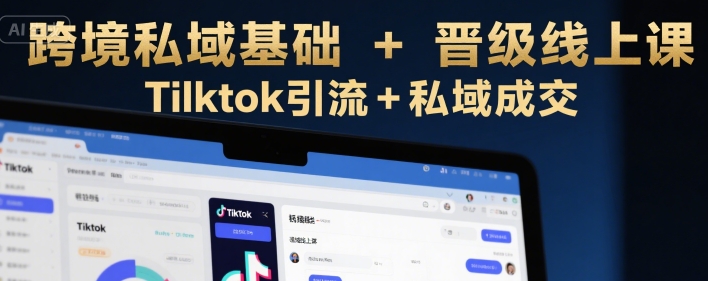 跨境私域基础+晋级线上课，Tilktok引流+私域成交-大叔网创联盟