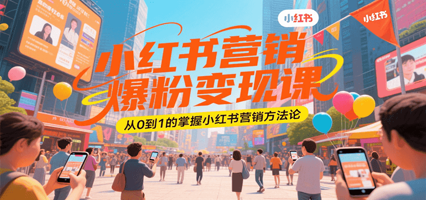 小红书营销爆粉变现课，从0到1的掌握小红书营销方法论-大叔网创联盟