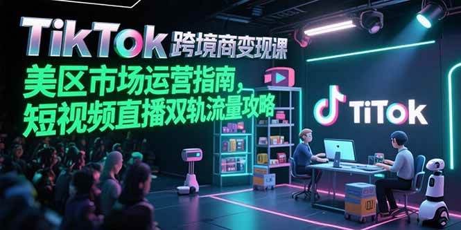 （15344期）TikTok跨境电商变现课，美区市场运营指南，短视频直播双轨流量攻略-大叔网创联盟