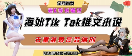 海外tiktok小说推文暴力项目，高停留率，高转化率，上手后一天搞顿饭钱不是问题-大叔网创联盟