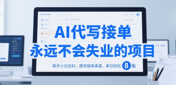 AI代写接单，永远不会失业的项目，新手小白友好，提供接单渠道，单日轻松 8张【揭秘】-大叔网创联盟