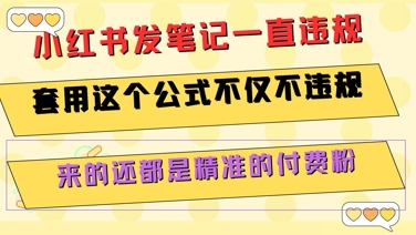 小红书发笔记一直违规，套用这个公式不仅不违规，来的还都是精准的付费粉-大叔网创联盟