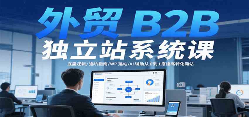 外贸B2B独立站系统课：底层逻辑/避坑指南/WP建站/AI辅助从0到1搭建高转化网站-大叔网创联盟