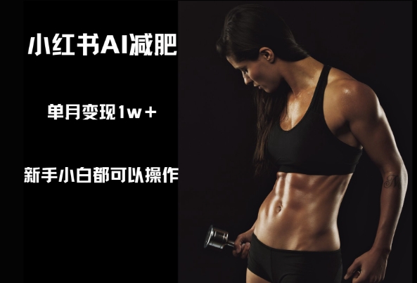 小红书AI减肥，新手小白都可以操作，单月变现1w+-大叔网创联盟