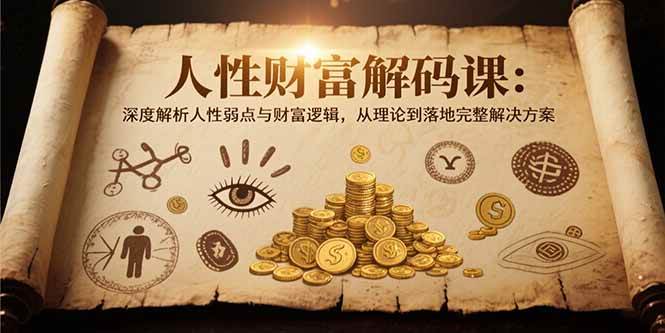（15434期）人性财富解码课6.0：深度解析人性弱点与财富逻辑，理论到落地完整解决方案-大叔网创联盟