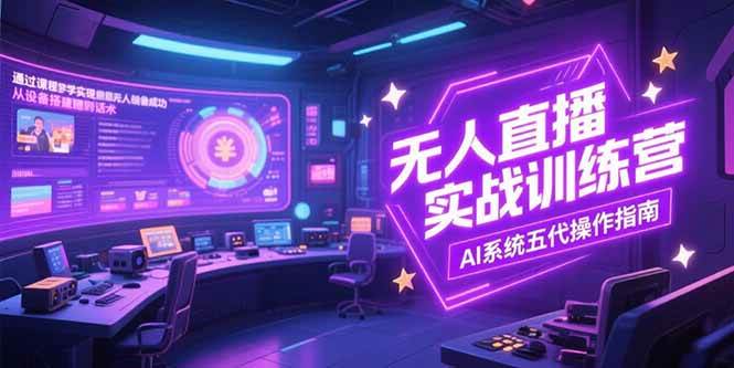 （15315期）无人直播实操训练营，从设备搭建到话术，AI系统五代操作指南(7月更新)-大叔网创联盟