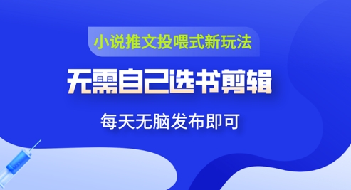 小说推文视频投喂新玩法：无需自己选书剪辑，领取视频发布即可，可批量操作-大叔网创联盟