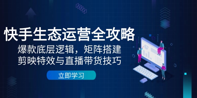 （14728期）快手生态运营全攻略：爆款底层逻辑，矩阵搭建，剪映特效与直播带货技巧-大叔网创联盟
