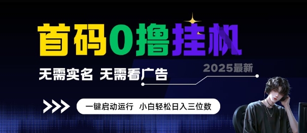 首码0撸全自动挂G项目，无需实名无需看广告，小白轻松日入3位数，多号短阵收益无上限【揭秘】-大叔网创联盟