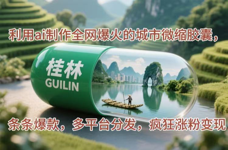 （14704期）利用ai制作全网爆火的城市微缩胶囊，条条爆款，多平台分发，疯狂涨粉变现-大叔网创联盟