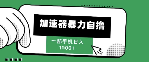205新风口，加速器暴力自撸，单机日入1k+【揭秘】-大叔网创联盟