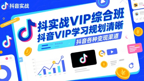 抖音实战VIP综合班，抖音VIP学习规划请晰抖音各种变现渠道-大叔网创联盟