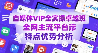 自媒体VIP全实操卓越班，全网主流平台特点优势分析-大叔网创联盟