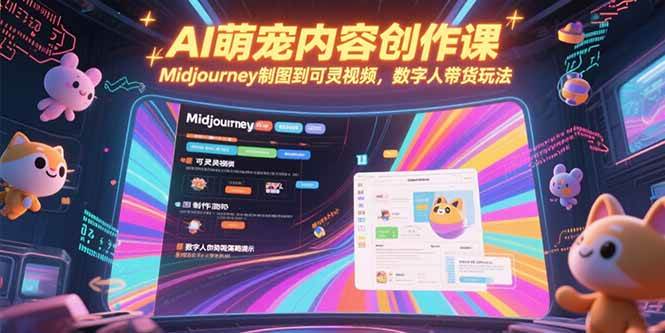 （15311期）AI萌宠内容创作课，Midjourney制图到可灵视频，数字人带货玩法-大叔网创联盟