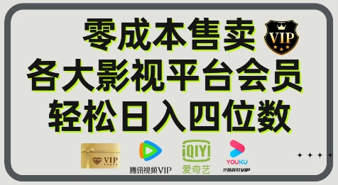影视会员玩法：零成本日出百单，轻松日入四位数-大叔网创联盟